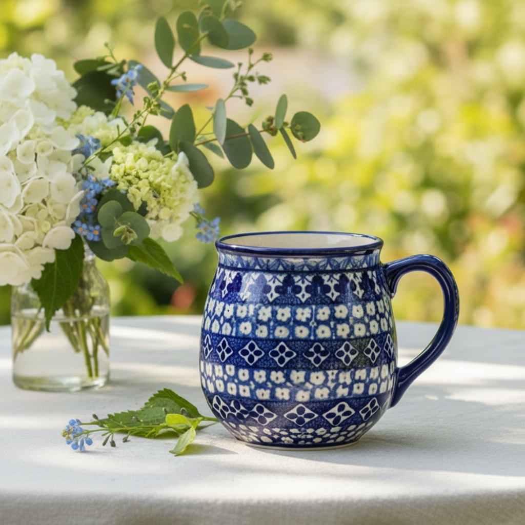 Tarro floral azul